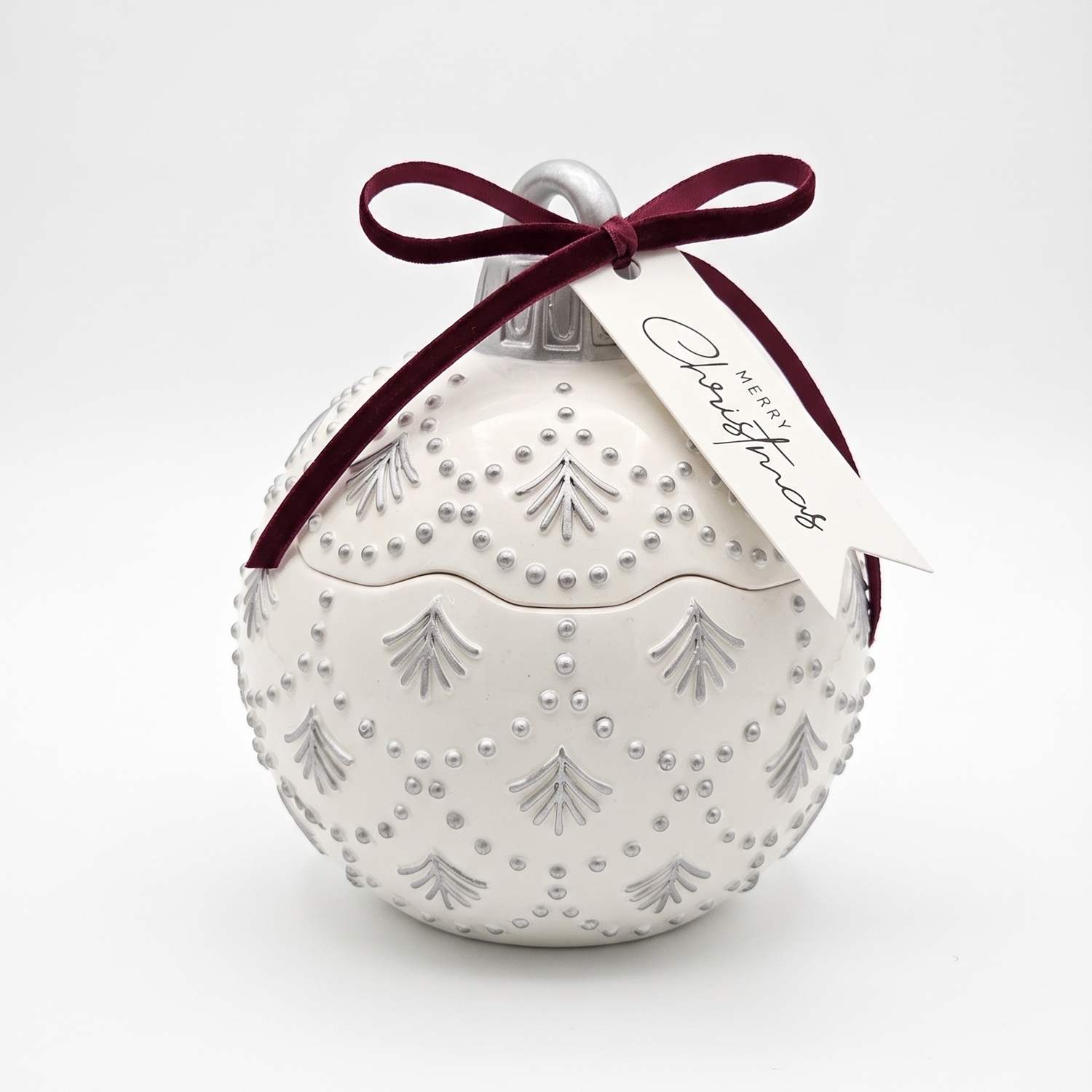Sviečka Christmas Bauble Enchanted MINI - Biela / Strieborná / Zimné Kúzlo/ MINI