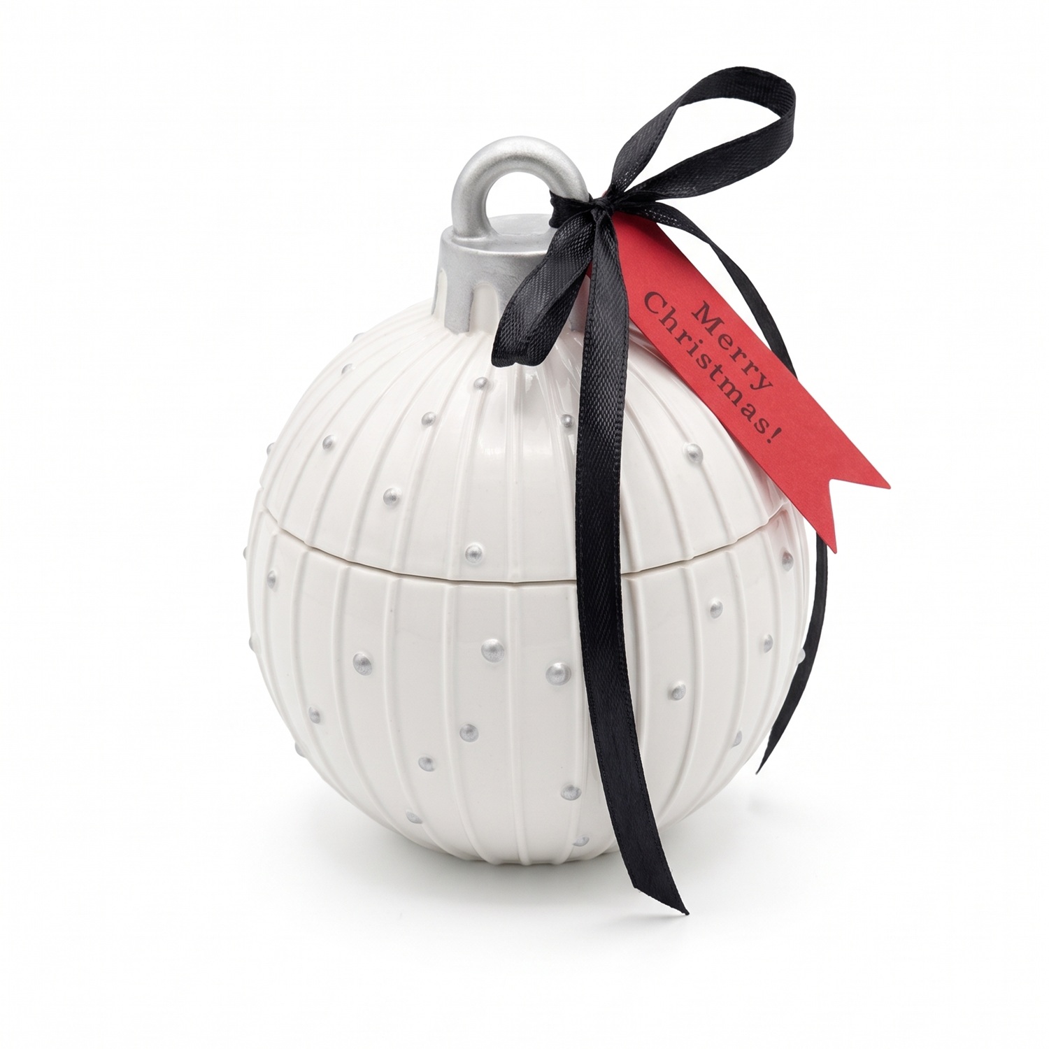 Sviečka Christmas Bauble Charming - Biela / Zlatá / Zimné Kúzlo
