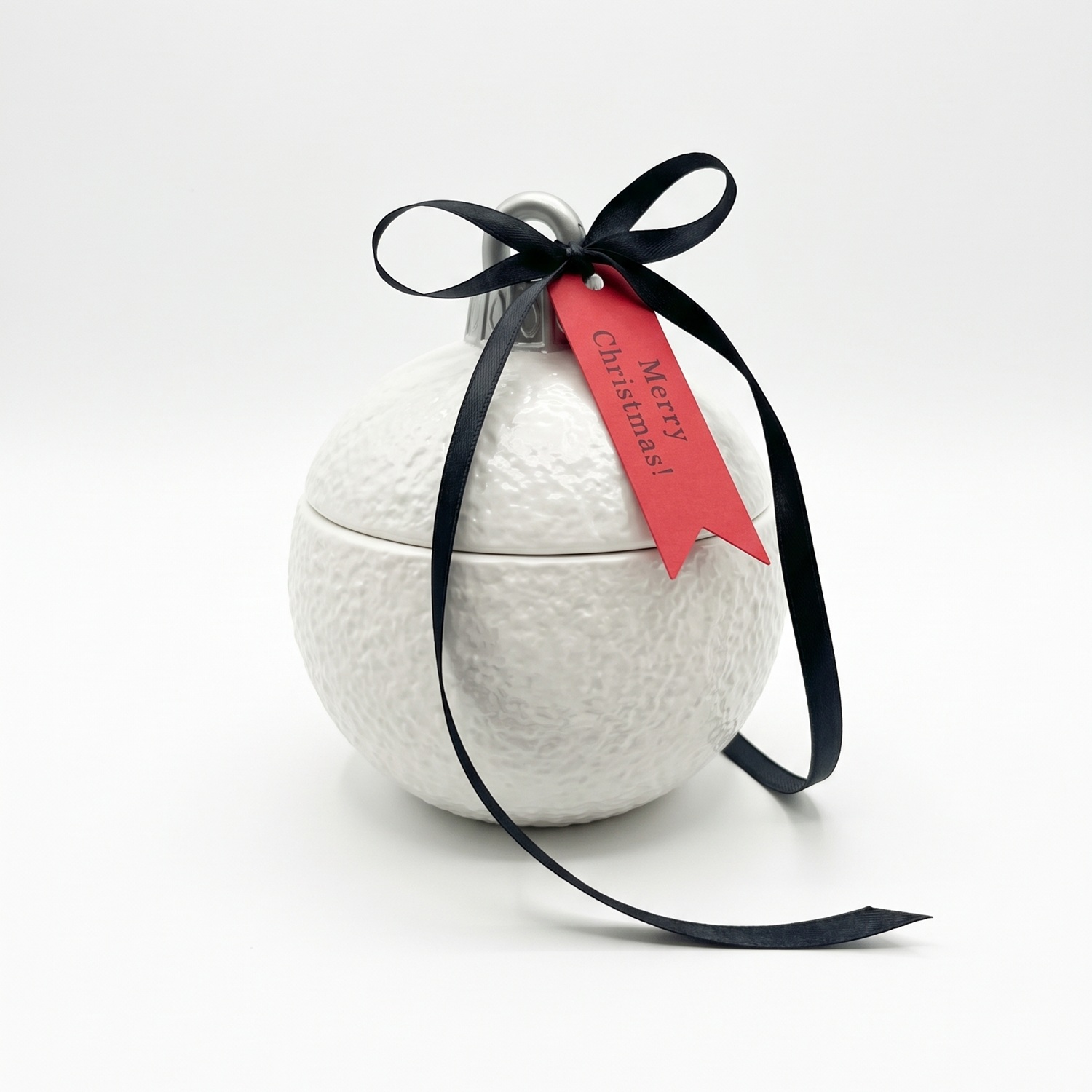 Sviečka Christmas Bauble Classic MINI - Biela / Strieborná / Zimné Kúzlo